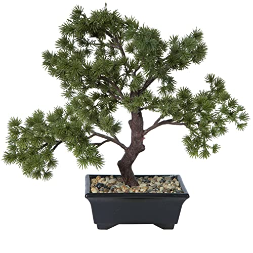 Vickerman Everyday Artificial Potted Pine Bonsai Tree 12" - Lifelike Home Or Office Decor - Premium Faux Potted Bonsai Tree - Maintenance Free Bonsai Plant