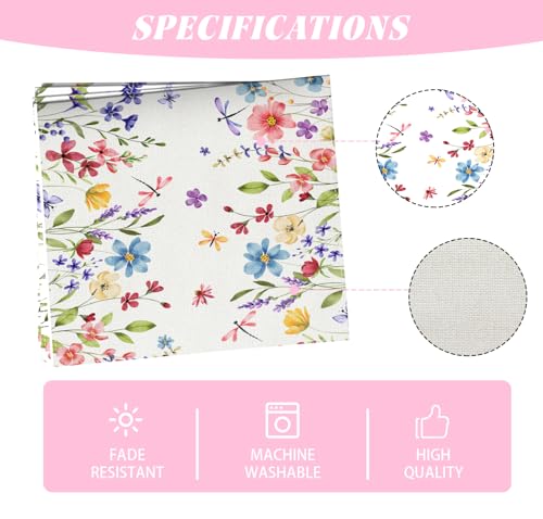 Flowers Spring Table Runner 13x72 Inch Spring Summer Easter Decorations and Supplies for Home Kitchen Dining Room Table Decor