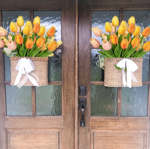 DILATATA 10pcs Artificial Tulips Flowers, 13.5'' Mixcolor, Real Touch, Faux Tulips for Decoration, Home Wedding Bouquet - color: Mixcolor Style5 #10