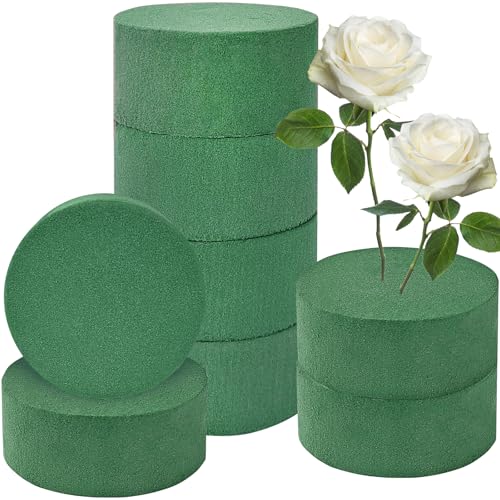 8 Pcs Round Floral Foam,Green Wet Dry Flower Foam,Florist Plant Foam Block for Wedding,Artificial Aisle Flowers,Party Decoration,Fresh Flowers Arrangements - color: 8 PCS
