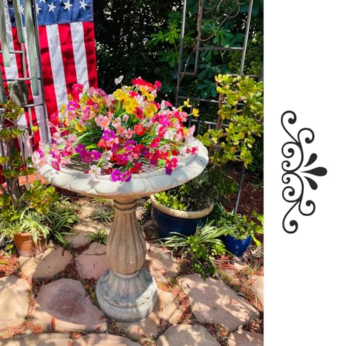 6Bundles Artificial Flowers for Indoor,No Fade Fake Plastic Flowers Faux Plants for Decoration Hanging Planters Garden Porch Window Box Home Wedding Farmhouse (Small Flower)