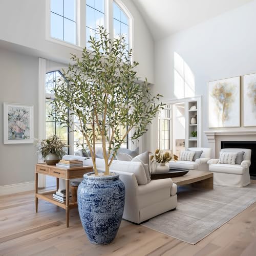 Nafresh Majestic Faux Olive Tree 6ft – Artificial Olive Tree Indoor & Outdoor with Lifelike Leaves & Textured Branches for Living Room, Office, Entryway,Patio - size: 6ft