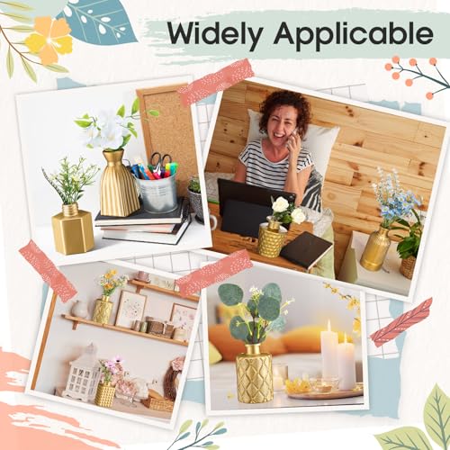 Yaomiao 30 Pcs Vases Bulk Colored Flower Glass Bud Vases Valentine Vintage Colored Glass Bottles Colorful Rustic Embossed for Home Wedding Table Decorations Gifts - color: Gold Series