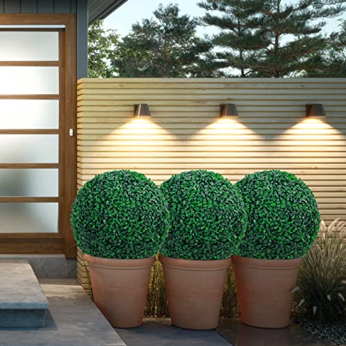 Sunnyglade 2 PCS 13 inch 4 Layers Artificial Plant Topiary Ball Faux Boxwood Decorative Balls for Backyard, Balcony,Garden, Wedding and Home Décor (13 inch) - size: 13 inch