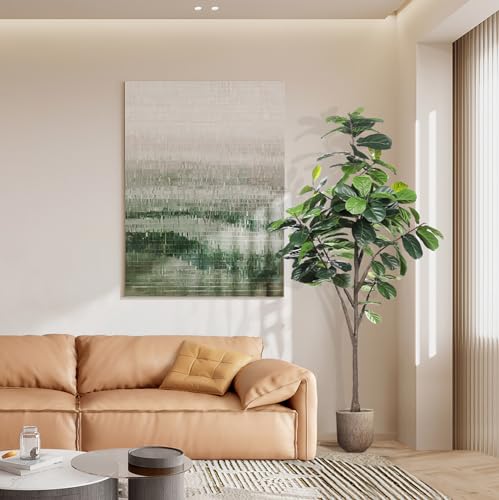 LYERSE Faux Fiddle Leaf Fig Tree 7ft - Artificial Ficus Lyrata Plant in Pot - Fake Fig Tree for Indoor Modern Home House Office - size: 7ft