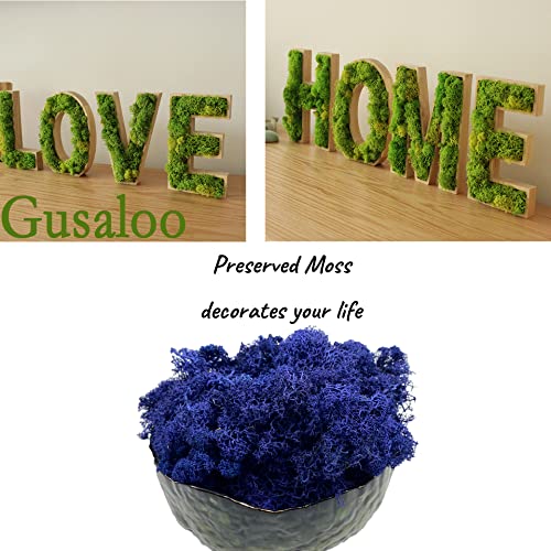 Moss Preserved Moss Natural Fresh Green Moss for Craft Arts Floral Project Wall Decor Table Decor Wedding Centerpieces Garden Artificial Terrariums Decoration - Dark Blue 3.5OZ - color: Darkblue, size: 3.5oz
