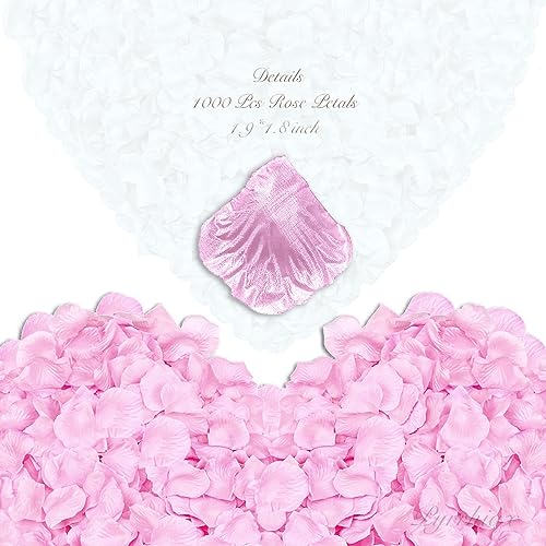 Pyrrhiax 1000Pieces Rose Petals, Artificial Flower Petals Fake Rose Petals Silk Red Rose Petals for Romantic Night,Wedding,Proposal Anniversary Flower Decorations (Light Pink) - color: Light Pink, size: 1000pcs