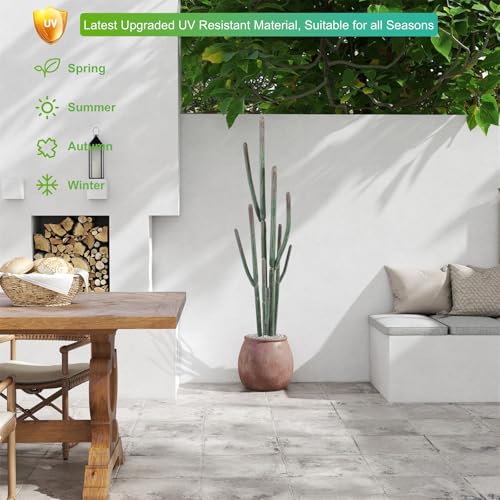 Nafresh Tall Faux Cactus Plant，62in Realistic Texture Tall Fake Plant, Artificial Cactus Large with White Planter Indoor Outdoor for Home Office Living Room Bedroom Foyer Porch Decor. - size: 62in with plastic white planter