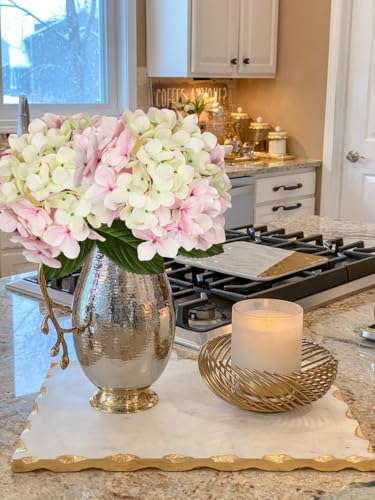 DILATATA Pink Fake Hydrangeas Real Touch Hydrangea Flowers 26" Large Artificial Hydrangea Flowers Silk Hydrangea for Wedding Bouquet, Home, Party, Store, 3pcs - color: Pink Cream, size: 3PCS