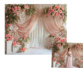 Kate 10x8ft Spring Flowers Backdrops for Photography White and Pink Curtain Background Bridal Baby Shower Valentine Day Studio Backdrop - size: 10x8ft