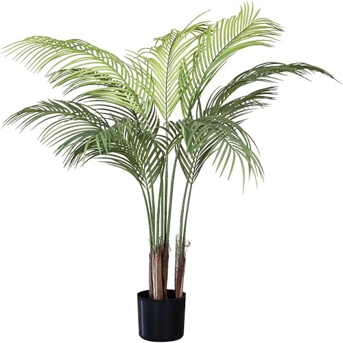 Maia Shop 3.5ft Artificial Palm Tree Plant for House, Apartment or Office – Realistic Fake Indoor Plants for Living Room, Kitchen, Bedroom, Entryway or Bathroom – Faux Greenery for Home Décor - color: Palm, size: 3.5ft