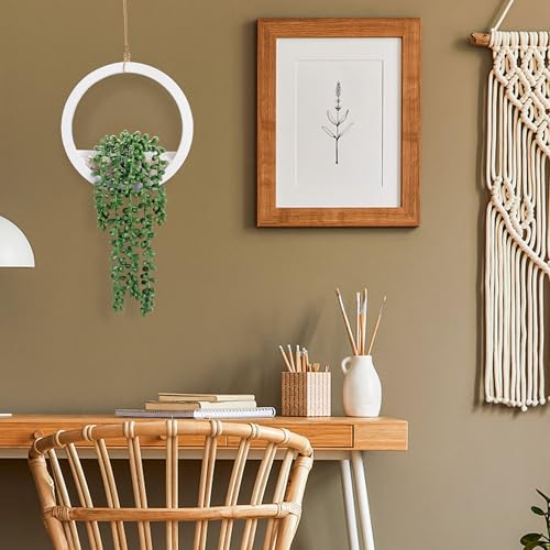 Der Rose 2 Pack Fake Plants Hanging Artificial Succulents Plants in White Pots for Living Room Bathroom Accessories Boho Wall Decor - color: White