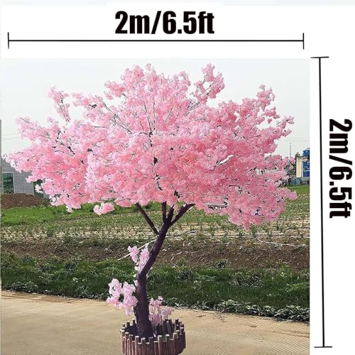 Cherry Blossom Tree Wishing Tree Handmade Shopping Wedding Party Indoor and Outdoor Decoration Artificial Cherry Blossom Tree (6.5ft/6.5ft) - size: 6.5ft/6.5ft