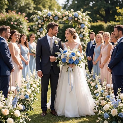 YIFYBYNavy Blue 50 PCS Foam Rose Stemless Artificial Flower Head Bulk 2.75in Small Fake Simulated Eternal Flores Roses Flower for DIY Craft Bridal Bouquets Centerpieces Arrangement Home Decoration - color: Navy Blue