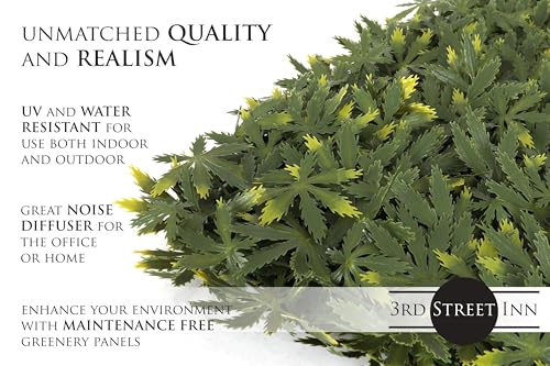 Artificial Marijuana Leaf Hedge - Fake Weed Plant - Smoke Shop Decor - Sound Diffuser Marijuana Wall Art - Topiary Cannabis Greenery Panels - Yellow Haze Cannabis - 4 Pack - size: 4 pack (Yellow Haze)