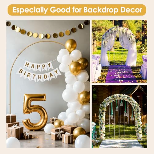 5.25 * 6.56 FT Metal Backdrop Frame Stand, Wedding Decor Flower Arbor Stand, Balloon Arch Backdrop, Golden - size: Single Rectangle