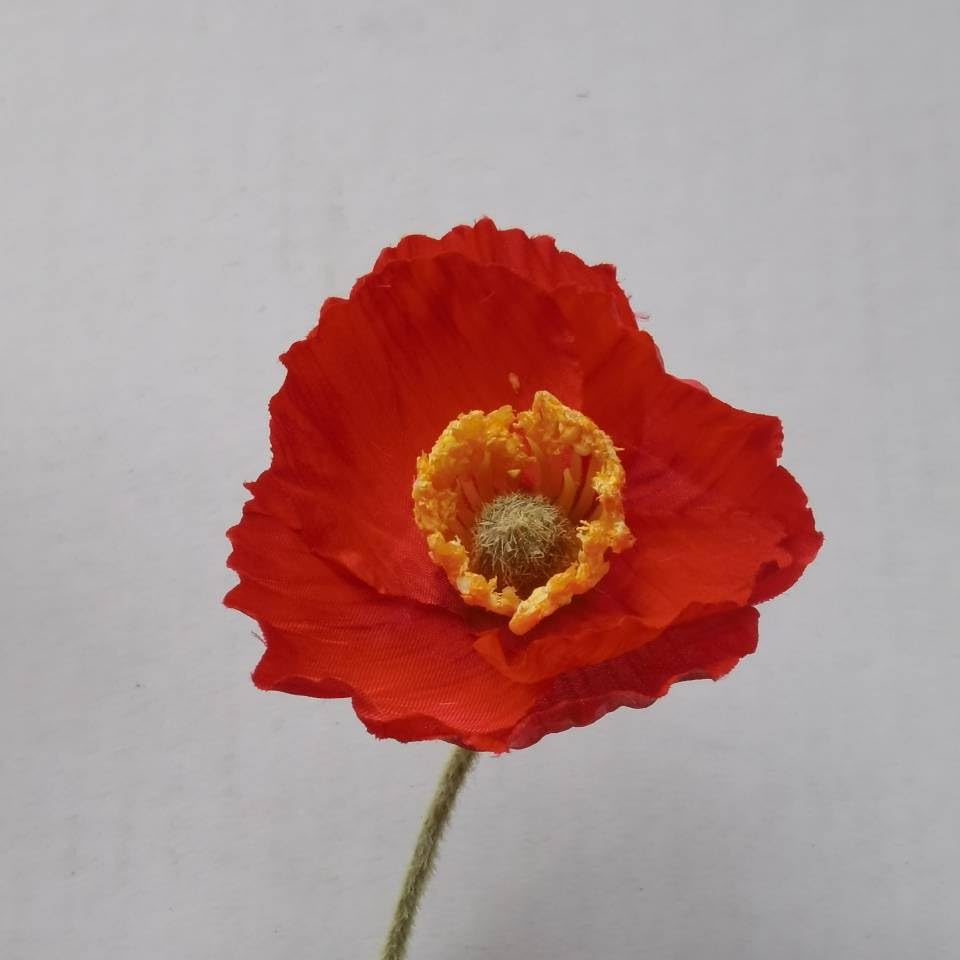 3 Bundles of 22 inches Tall Red Poppy Flowers Artificial,Ranunculus Artificial Flowers,Faux Flower Stems for Wedding,Party, Outdoor Indoor Decor Flower Arrangements for Table - color: Red