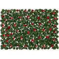 Expandable Fence Privacy Screen with Artificial Flower, Greenery Expandable Stretchable Covers Panel Privacy Fence for Balcony Patio Garden, Single Sided Leaves (Red Geranium, 1 Pack) - color: Red Geranium, size: 1 Pack
