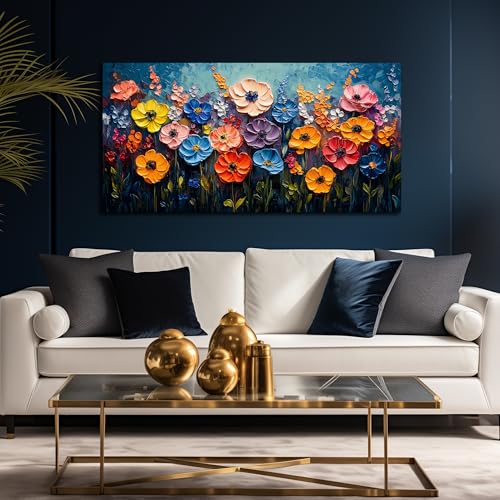 Flower Painting Wall Decor for Bedroom Teen Girl Colorful Paintings for Wall Floral Wall Art for Office Women 24 x 48 Inch - color: Colorful, size: 48"L x 24"W
