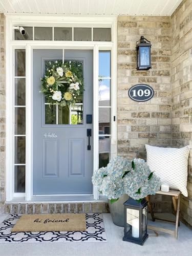 ZYTUYO 5 Pcs White & Light Blue Silk Hydrangeas Artificial Flower Boho Dried Touch 20'' Faux Hydrangeas for Indoor Home Decor Kitchen Living Room Outdoor Porch Wedding Flower Arrangement - color: White & Light Blue