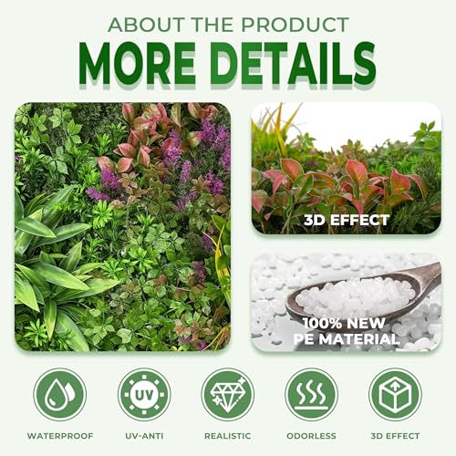 Artificial Grass Wall Roll Panels: 60''x120''Boxwood Hedge Panels, UV-Anti Privacy Fence Screen, Fake Greenery Backdrop for Indoor Outdoor Garden, Party, Wedding Decor - size: 60"x120"
