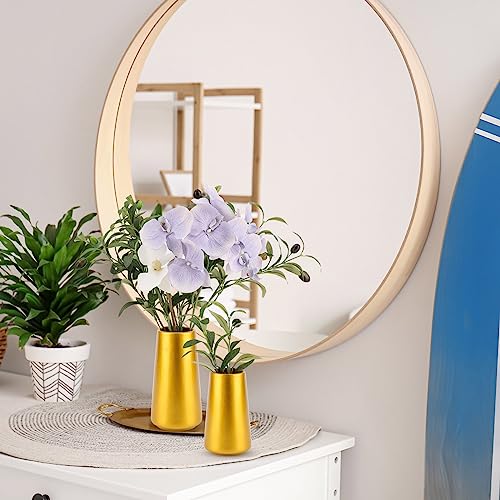 Gold Vase - 8" Gold Ceramic Flower vase for Home/Table/Accent Decor, Minimalist Modern Vases for Centerpieces, Room Decor, Living Room, Bedroom or Gift - color: Gold, size: Big