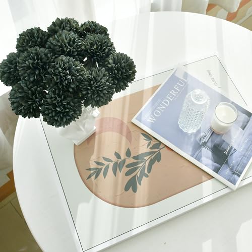 Mandy's 12pcs Artificial Dark Grey Chrysanthemum | 11.8 inch Artificial Mums Flowers for Home Table Centerpiece Summer Decor Silk Flowers for Porch Patio and Wedding - color: Dark Grey