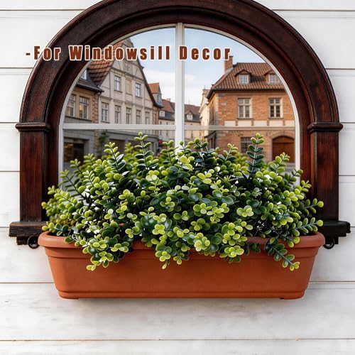 10 Bundles Fake Eucalyptus Branches, Artificial Greenery for Indoor Outdoor Decor - Realistic Faux Plants Stems for Vase, Wedding, Porch Planter and Table Centerpiece Arrangements Decoration - color: Green-10