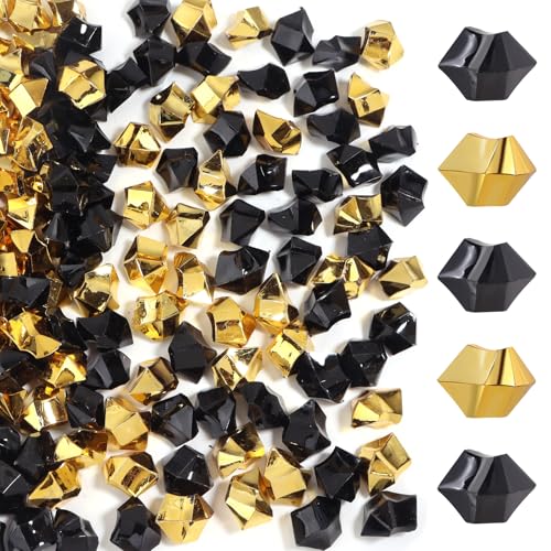 150 Pcs Fake Ice,17 * 23mm,Black Series Acrylic Gems Vase Filler,Plastic Diamonds for Table Decoration DIY Craft Aquarium Display Party Centerpieces. - color: Black Series, size: 17MMx23MM