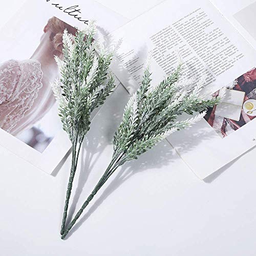 Fake Flowers Lavender, Christmas Artificial Flowers for Decoration Faux Flower Plants Plastic Greenery Outdoor Garden Outdoors Home Art Floral Arrangements Wedding DIY Bouquet Wreath - White 8 Pack - color: Lavender-white-8 Pack