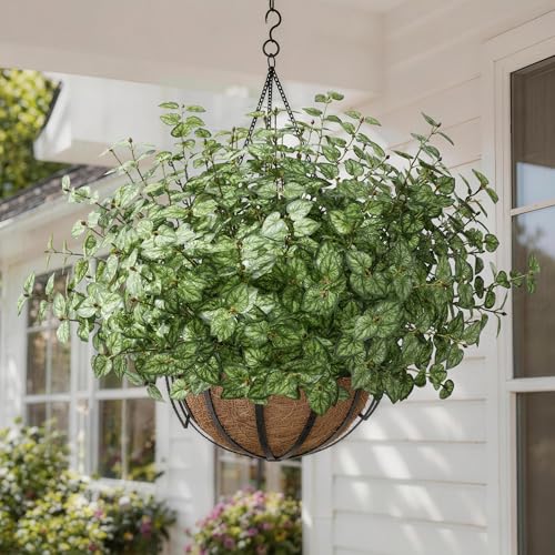 Ivydale Artificial Plants Outdoor 5 Pcs, Faux Greenery Plants Outdoor UV Resistant Silk Plants with Stems, Fake Plants for Outside Planter Front Porch Patio Pathway Decoration(Green) - color: Green