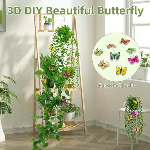 Fake Plants 4 Pack Artificial Hanging Plants, Fake Potted Greenery Faux Eucalyptus, Boston Fern, String of Pearls, Pothos for Living Room Bedroom Boho Wall Shelf Indoor Outdoor Decor