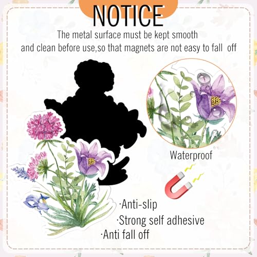 Whaline 12 Pcs Wildflower Refrigerator Magnets Magnetic Stickers Spring Watercolor Floral Bouquet Garage Magnet Decal for Fairy Party Fridge Car Metal Door Cabinet Mailbox - style: Spring Wildflower