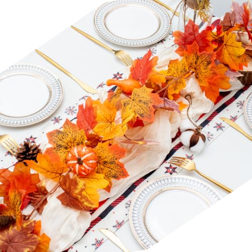 MAKHOT Fall Decor -5.9 Ft Autumn Thanksgiving Maples Leaf Garland-Fall Decor Garland for Halloween Mantle Fireplace Farmhouse Harvest Decorations for Home Outdoor Indoor Porch - color: Maple-1pcs