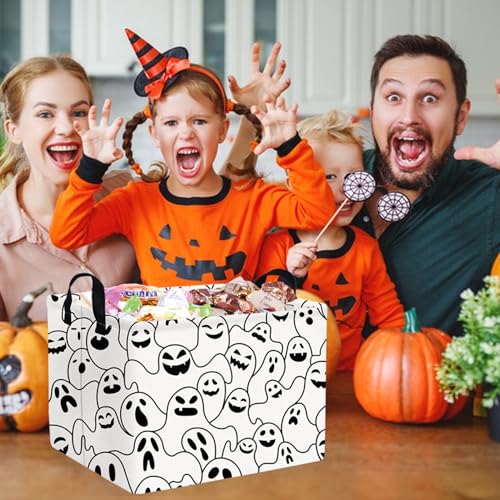 Halloween Ghost thriller basket,Empty Halloween basket,Horror and thriller decor,Trick or Treat Box for Boys and Girls,Horror decor(Ghost) - color: Ghost