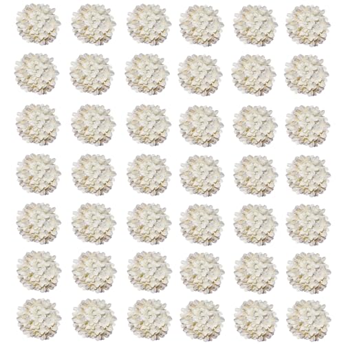 Hydrangea Artificial Flowers, 40 Pcs Champagne Hydrangea Artificial Flowers Bulk, Faux Hydrangea Flowers for Outdoor, Fake Silk Ivory Hydrangea Flowers with Stems for Wedding Decoration Decor - color: Champagne, size: 40 Pcs
