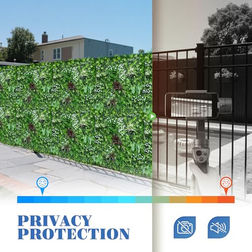 ECOOPTS 40"x40" Faux Ivy Privacy Fence Screen Artificial Boxwood Panels Topiary Hedge Plants for Indoor Outdoor Decoration, #5 Mixed Leave, 1 Pack - color: 40"x40" #5 Mixed Leave, size: 40"x40"