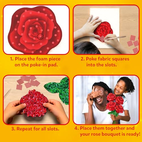 Skillmatics Poke-in Art - Rose Bouquet, Mess-Free Fun for Kids, DIY Wood Craft Kits, Creative Activity, Gifts for Girls & Boys Ages 4, 5, 6, 7, 8, 9, 10, 11, 12 - style: 8. Rose Bouquet