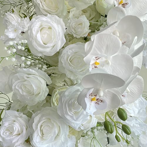5D Rose Heart-Shaped Arch Artificial Luxury‌ Flower Arch for Marriage Proposal Wedding Party Outdoor Decor (White with Stand) - color: White with Stand