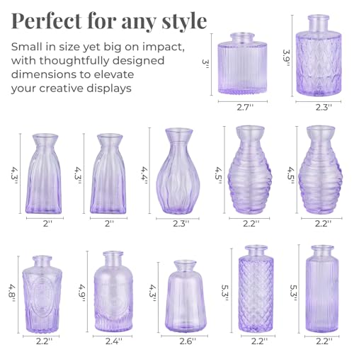 BEAHOT Bud Vase in Bulk - Flower Vases for Wedding Decorations, Glass Vase for Table Decorations, Small Vase for Home, Mother's Day, Centerpieces, Party, Office (32pack,Purple) - color: Purple