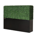 Artificial Boxwood Hedge Wall with Black Steel Planter Box, Outdoor Greenery Fake Faux Grass Panels, Privacy Divider Fence for Patio, 60" L X 48" H X 14" D - size: 60" L X 48" H X 14" D