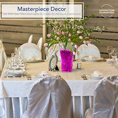 Royal Imports Flower Acrylic Vase Decorative Centerpiece for Home or Wedding Non-Breakable Plastic - 10" Tall, 6" Opening - Clear - size: 10" x 6"