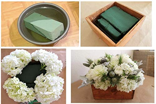 Crafare 6pc Wet Fresh Floral Foam Blocks Green Florist Foam Bricks 8.9(L) X 3.9(W) X 3(H) for Spring Fresh Flower Arrangement and Crafts Supply