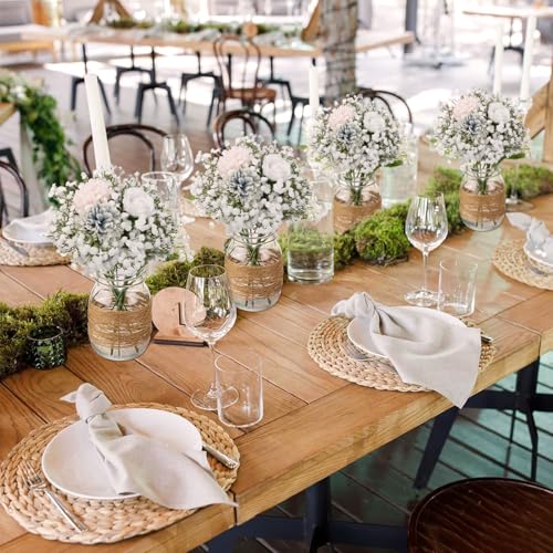 24Pcs Babys Breath Artificial Flowers Bulk, 11inch Fake Baby Breath Flowers White Faux Gypsophila Real Touch Flowers for Outdoors Wedding DIY Bouquet Arrangement Party Home Table Decor - color: Attractive White, size: 24PCS
