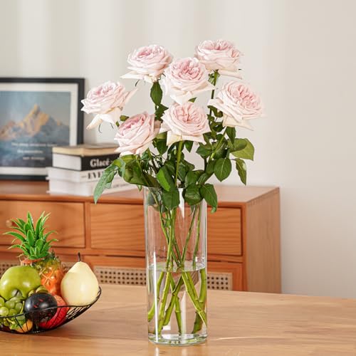 4 Pack Flower Vase Acrylic Cylinder,7.86" Tall Clear Vase for Centerpieces,Wedding Decorative,Home Décor, Non Breakable Plastic, 3.94"X7.86" Tall Round - Clear - size: Set of 4 - 3.94"x7.86"