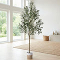 6ft Dense Leaves Artificial Olive Tree with Woven Basket - Realistic Faux Olive Tree for Living Room, Office & Home Decor - Large&Tall Indoor Floor Plant，Aesthetic Silk Plants