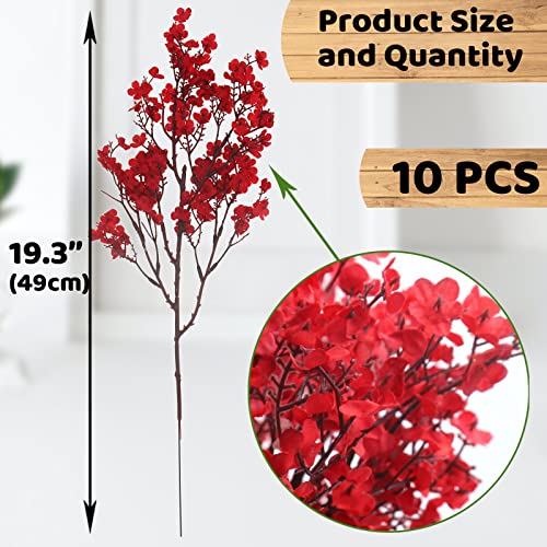 Hananona 10 Pcs 4th of July Flowers Artificial Babys Breath Fake Silk Red White Blue Patriotic Flowers for Independence Day Home Decor Floral Arrangement Table Centerpieces (10, Mix) - color: Red, White, Blue