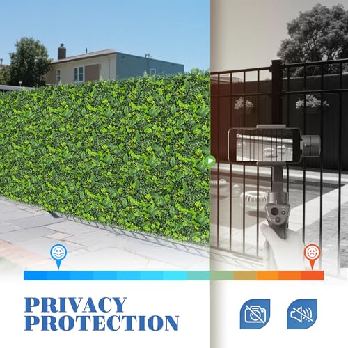 ECOOPTS 20"x20" Faux Ivy Privacy Fence Screen Artificial Boxwood Panels Topiary Hedge Plants for Indoor Outdoor Decoration, 11 Mixed Leaves, 6 Packs - color: #11 Mixed Leaves, size: 20"x20"