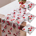 Mindsoft 3 Pcs Strawberry Table Runner, 10ft Tablecloth Strawberry Party Decorations Gauze Embroidery Tulle Lace Runner, for Table Wedding Birthday Bridal Baby Shower Holiday Dining Decor DIY - style: Strawberry