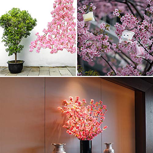Artificial Silk Cherry Blossom Flower Heads, Fake Fabric Sakura Floral Head Decor for Bridal Hair Clips Headbands Dress DIY Accessories Wedding Party Supply Table Decorative (100pcs Pink) - color: Pink